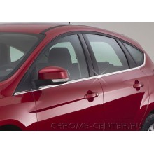 Молдинги на стекла дверей (нерж.сталь) Ford Focus III HB (2011-)